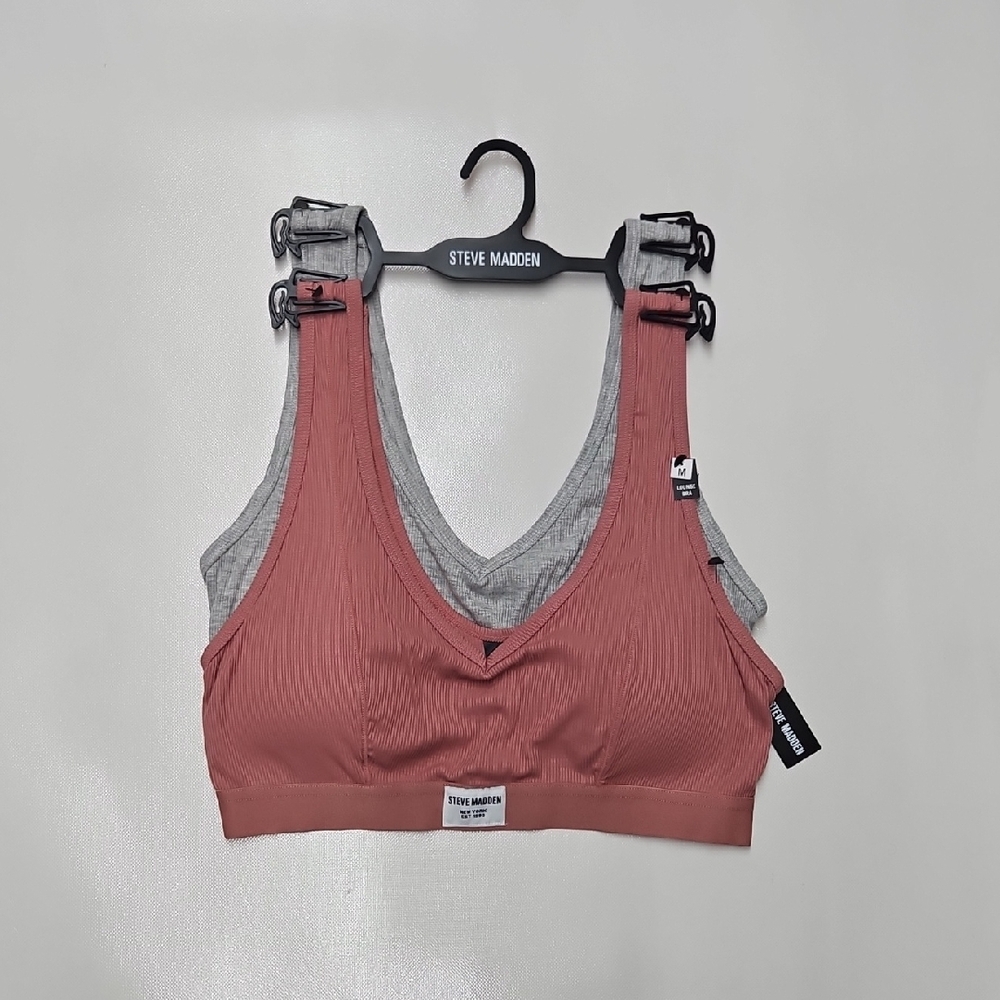 Steve Madden Pink and Gray Lounge Bra.